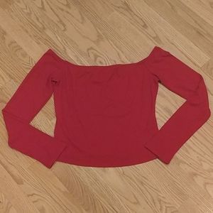 💋Mission Off the Shoulder Crop Shirt Small